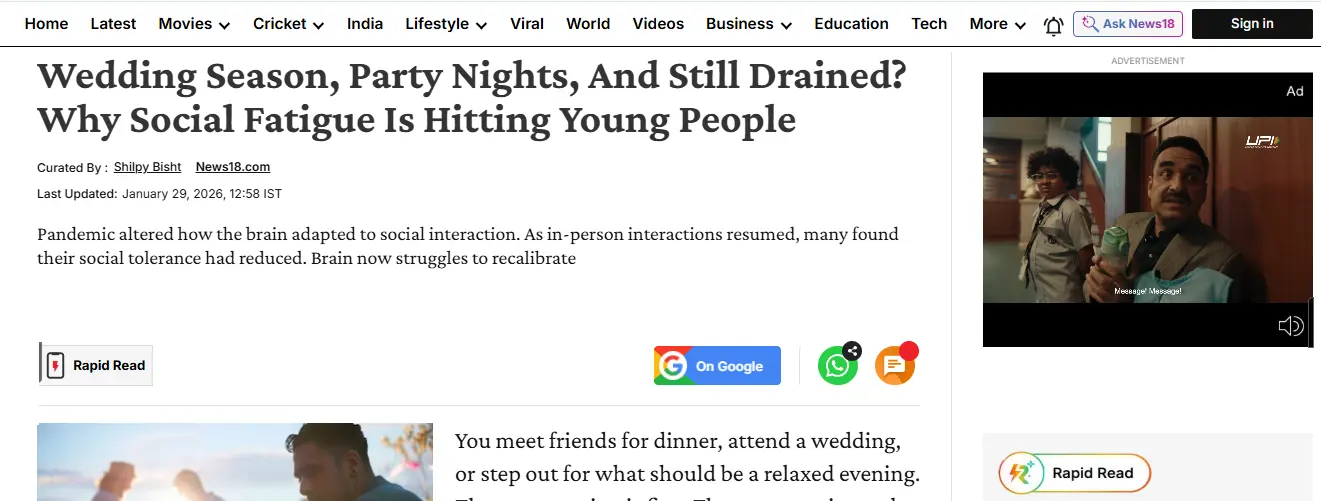 Wedding Season, Party Nights, And Still Drained? Why Social Fatigue Is Hitting Young People